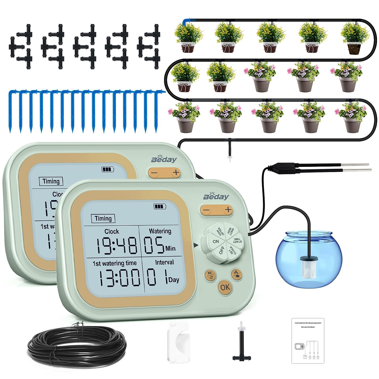 Plant Sensor - 15개 화분용 자동 급수 시스템, 습도