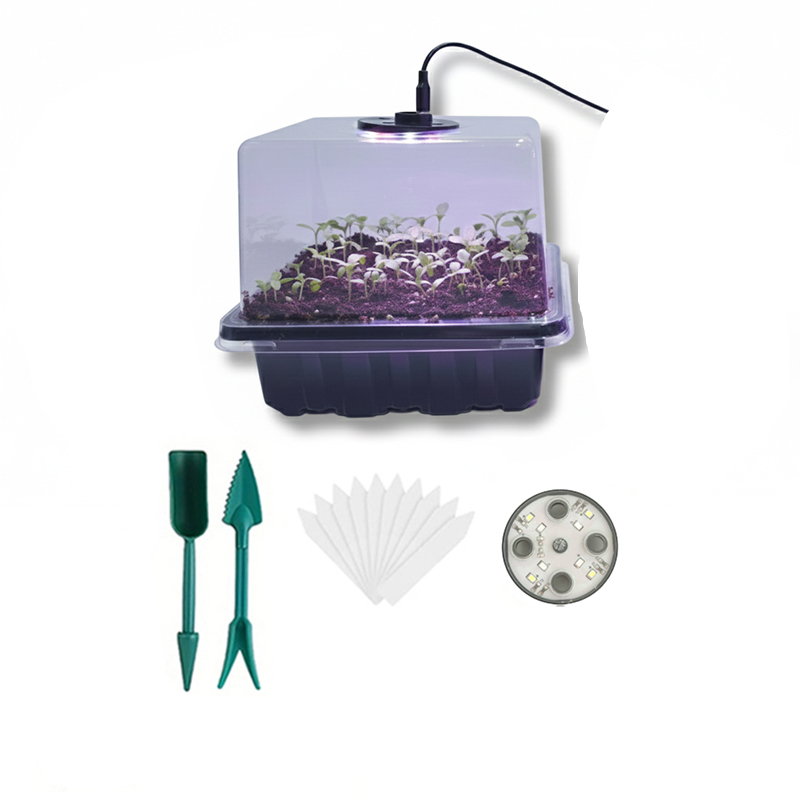 Grow Light Led - 1/2/3팩 12/24/36구 셀트레이, 8개 LED 식물등
