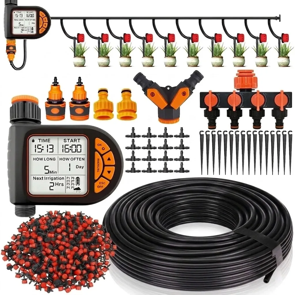 Smart Garden System - 20미터 스마트 정원 타이머, LCD 자동