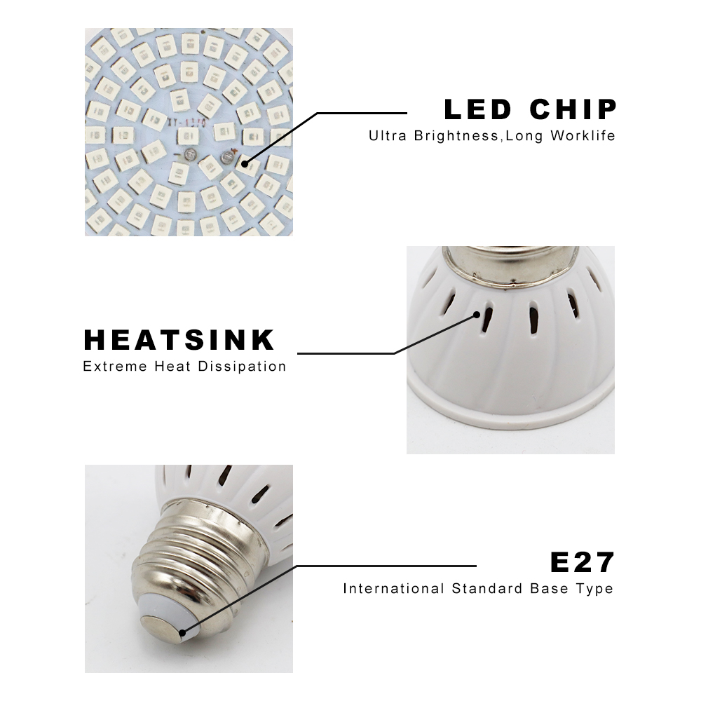 E27 LED 식물 성장 램프 전구 110V 220V  - Plant Grow Light Full Spectrum 리뷰 및 가격